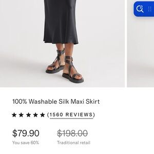 Quince Midnight Silk Skirt